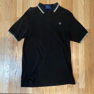 Fred Perry Men's Twin Tipped Polo Shirt M1200/524 Black/Porcelain/Porcelain